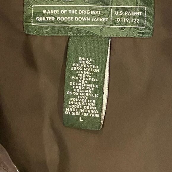 Eddie Bauer Women’s Goose Down Puffer Vest Size Large Brown Faux Fur Collar - Picture 8 of 10